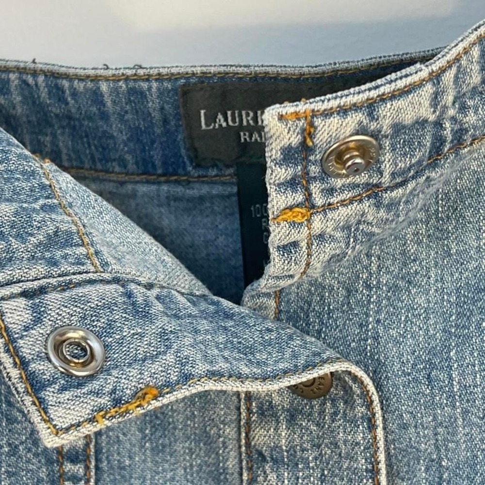 Ralph Lauren denim Co. 12 Blue denim crop top with front pockets - Picture 4 of 6